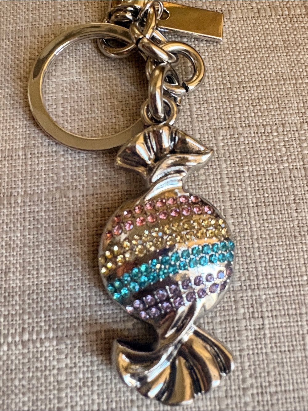 Crystal Candy Charm Keychain - Multicolor Rhinestones- NEW!